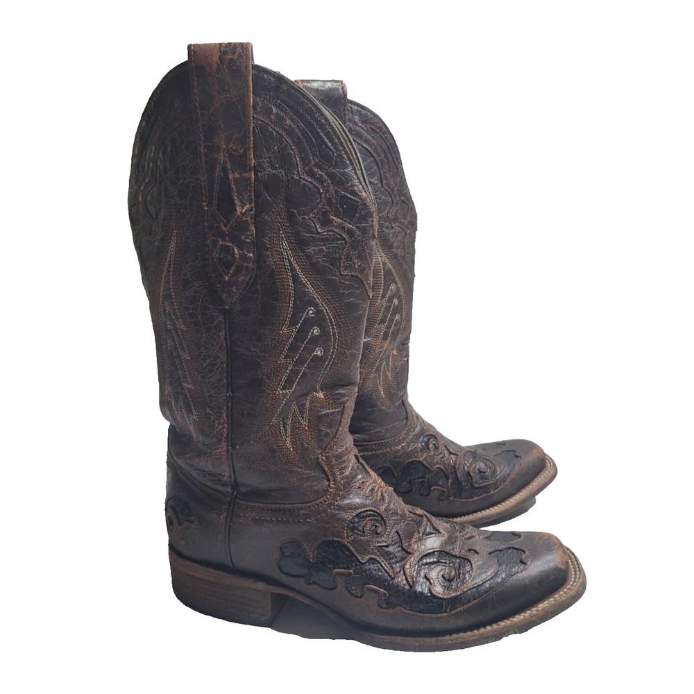 Corral‎ Vintage Women's Western Square Toe Boots 6.5 Brown